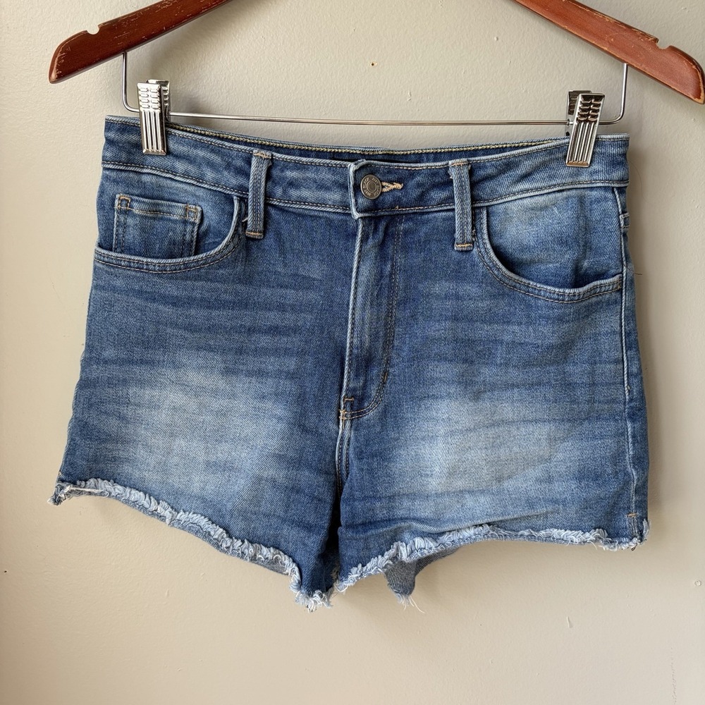 Just Black Denim Shorts Womens Frayed Blue Jean Size 28